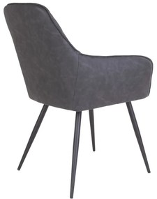 Тъмносиви тапицирани трапезни столове в комплект с подлакътници 2 бр. Harbo – House Nordic
