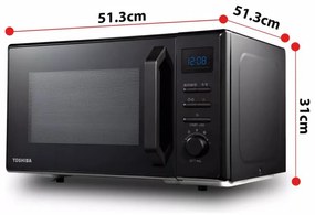 Разопакован: Микровълнова фурна 4в1 Toshiba MW2-AC25TBK, 25 л, 950W, Grill 1100W, Конвекция 2100W, Керамично покритие, Черен