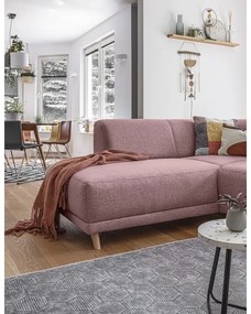 Розов разтегателен/с място за съхранение ъглов диван (ляв ъгъл/L форма) Classy Sophie – Miuform