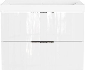 Бял гланцов стенен шкаф за мивка 81x65 cm Celano – Germania