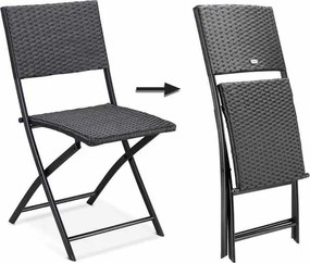 Сгъваеми градински столове ROME от полиратан - комплект от 2 броя, товароносимост 120 кг