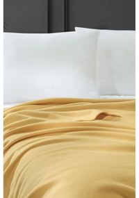 Жълто одеяло от флийс 160x200 cm Bloom – Mijolnir