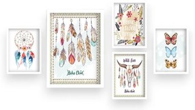 Картини в комплект от 5 бр. Boho - Wallity
