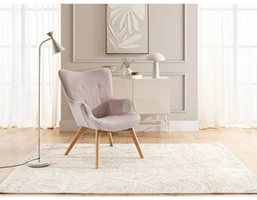 Светлорозов фотьойл с табуретка от рипсено кадифе Niko – Ropez