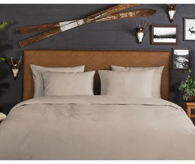 Кафяво двойно удължено фланелено спално бельо 200x220 cm – Good Morning