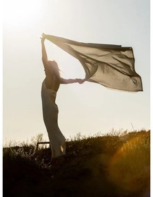 Бежово одеяло със съдържание на памук Лято , 140 x 180 cm Linen - Euromant