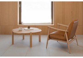 Кръгла масичка за кафе от масивен дъб в естествен цвят ø 100 cm Kulin – Gazzda