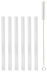 Комплект от 6 стъклени сламки за пиене с дължина 15 cm - Vialli Design