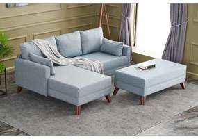 Светлосин ъглов разтегателен диван (ляв ъгъл) Bella – Balcab Home