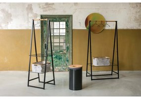 Кош за пране Brabantia 1000826, 60 л, Корков капак, Пълнене без отваряне, Вентилационни отвори, Черен