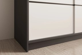 Гардероб Naldo 150 с плъзгащи врати - Черно-Бял