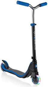 Globber  -  Тротинетка Flow 125 Light с нова T-образна кормилна рамка - Синя, светещи колела
