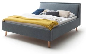 Зелено/синьо двойно легло 180x200 cm тапицирано с място за съхранение с включена подматрачна рамка Frieda – Meise Möbel