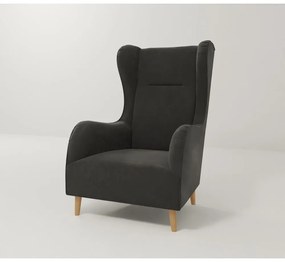 Тъмносиво кадифено кресло Carole - Ropez