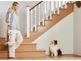 Вертикална прахосмукачка Tineco iFloor Y2 Plus, 6500 Pa, Wi-Fi, 0.8 л мръсна/1 л чиста, LED, Самопочистване, 70м2, Индикатори, Бял/оранжев