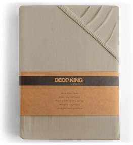 Светлокафяв еластичен чаршаф от джърси 220x200 cm Amber – Restilo