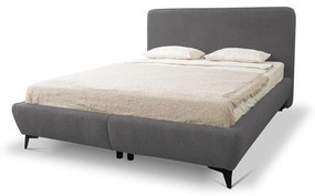 Тъмносиво двойно тапицирано легло с място за съхранение и включена подматрачна рамка 160x200 cm Makapu – Makamii