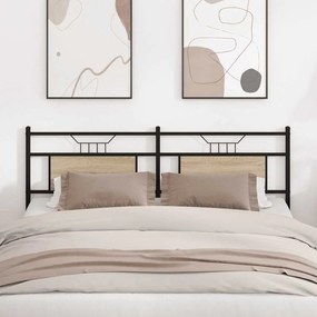 4106827 vidaXL Резервна табла за легло Дъб Сонома 160 cm Изработена дървесина и стомана