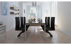160564 vidaXL Трапезни столове, 6 бр, черни, изкуствена кожа