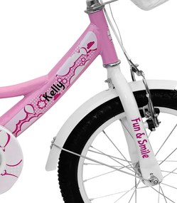 Детски велосипед с помощни колела, водеща щанга, кошница и звънец 12 – за деца на възраст от 2,5 до 4 години