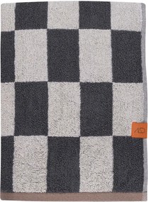 Антрацитна/бежова хавлиена кърпа от органичен памук от тери 70x133 cm Retro – Mette Ditmer Denmark