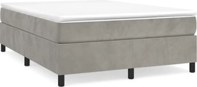 3121120 vidaXL Рамка за легло с пружини, светлосива, 140x200 см, кадифе