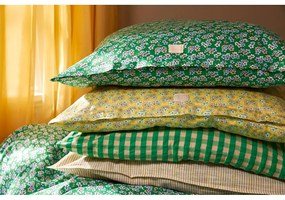 Зелено памучно спално бельо от сатен за единично легло 140x200 cm Pleasantly - JUNA