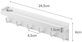 Бял стенен стелаж за ключове с рафт Smart - YAMAZAKI