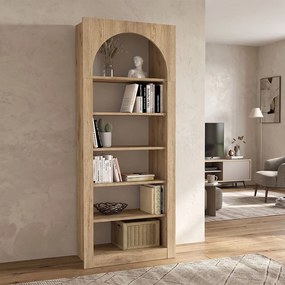 Етажерка Voila от меламин в цвят сепет дъб 74x35x180см.