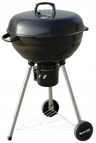 Барбекю на дървени въглища MasterGrill MG910, 46 см, Емайлирана стомана, Пепелник, 2 Колела, Черен/инокс