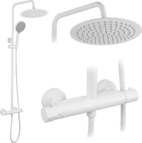 Душ комплект без чучур с термостат Rea Lungo White