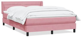 3318242 vidaXL Боксспринг легло с матрак, розово, 140x220 см, кадифе