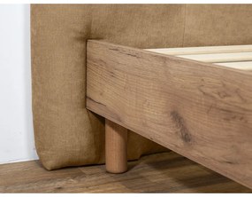 Бежово двойно тапицирано легло с включена подматрачна рамка 160x200 cm Kumo – Bobochic Paris