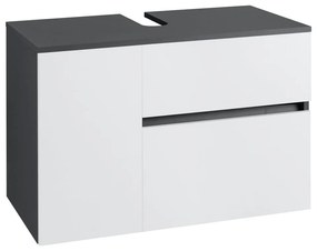 Стенен шкаф за мивка в бял и антрацитен цвят 80x53 cm Wisla – Støraa