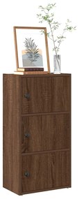 860370 vidaXL Библиотека, кафяв дъб, 40x24x77 см, инженерно дърво