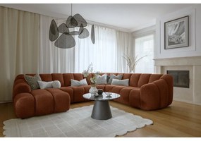 Теракотен ъглов диван (десен ъгъл/U форма) Shell – Miuform