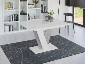 Маса Xao разтегателен -Бял гланц – concrete