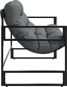 Градинска пейка с възглавница, антрацит, 113 см, стомана