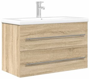 3324964 vidaXL Комплект мебели за баня от 2 части, дъб сонома, инженерно дърво