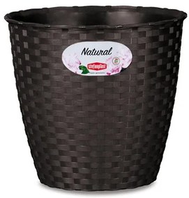 Stefanplast - Кръгла кашпа Natural Line 14 см - мока