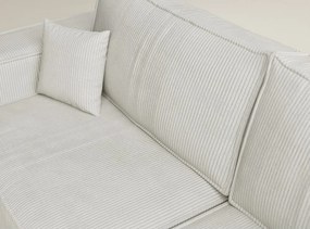 Кремав сгъваем/с място за съхранение ъглов диван от рипсено кадифе (десен ъгъл/L форма) Tonga – Maison de Rêve