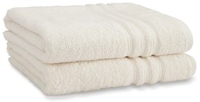 Кремави памучни хавлиени кърпи в комплект от 2 бр. от тери 90x140 cm Zero Twist – Catherine Lansfield