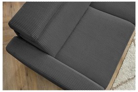 Тъмносив разтегателен ъглов диван от рипсено кадифе (променлив) Monaco – Bobochic Paris