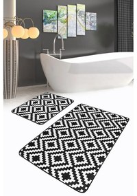 Бели/черни килими за баня в комплект 2 бр. 60x100 cm – Mila Home