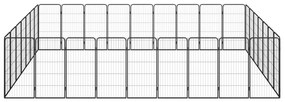 Заграждение за куче черно 32 панела 50x100 см прахово боядисано