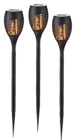 JUST LIGHT. 19106-18-3 - Комплект 3x LED соларна лампа FACKEL LED/0,24W/1,2V чер