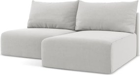 Светлосив кадифен сгъваем/с място за съхранение ъглов диван (десен ъгъл) Kalena – Makamii