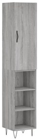 3199015 vidaXL Висок шкаф, сив сонома, 34,5x34x180 см, инженерно дърво