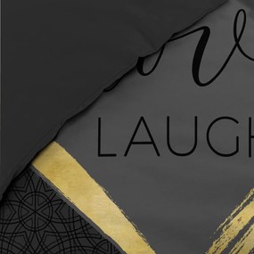 Черно двойно памучно спално бельо 200x200 cm Crazy Love – douceur d'intérieur