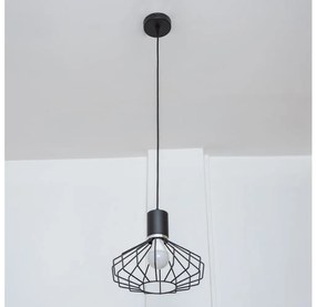 Полилей на кабел SOLANO 1xE27/15W/230V, черен/лъскав хром